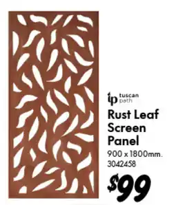Bunnings Tuscan Path Rust Leaf Screen Panel offer