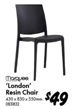 Bunnings Marquee 'London' Resin Chair offer