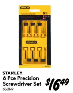 Bunnings Stanley 6 Pce Precision Screwdriver Set offer