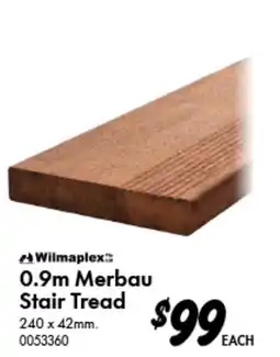 Bunnings Wilmaplex 0.9m Merbau Stair Tread offer