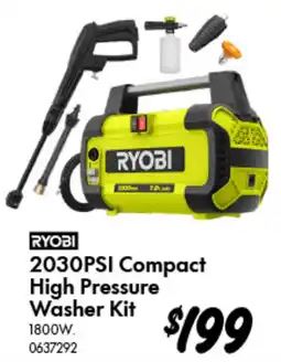 Bunnings Ryobi 2030PSI Compact High Pressure Washer Kit offer
