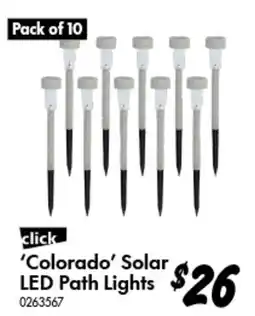 Bunnings click 'Colorado' Solar LED Path Lights offer