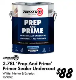 Bunnings Zinsser Prep And Prime Primer Sealer Undercoat offer