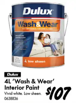 Bunnings Dulux 'Wash & Wear' Interior Paint offer