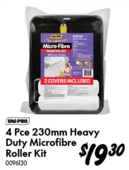 Bunnings Uni-Pro 4 Pce 230mm Heavy Duty Microfibre Roller Kit offer