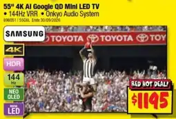 JB Hi-Fi Samsung 55" 4K AI Google QD Mini LED TV offer