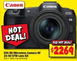JB Hi-Fi Canon EOS R8 Mirrorless Camera RF 24-50 STM Lens Kit offer