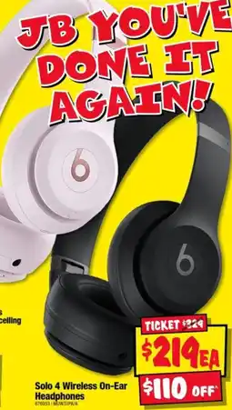 JB Hi-Fi beats Solo 4 Wireless On-Ear Headphones offer