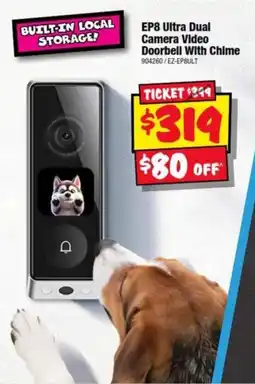 JB Hi-Fi EP8 Ultra Dual Camera Video Doorbell With Chime offer