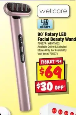 JB Hi-Fi wellcare 90° Rotary LED Facial Beauty Wand offer