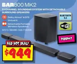 JB Hi-Fi Bar800 Mk2 7.1 Channel Soundbar System with Detachable Surround Speakers offer