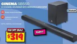 JB Hi-Fi Cinema SB550 3.1 Channel Soundbar with Wireless Subwoofer offer