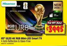 JB Hi-Fi Hisense 85" ULED 4K RGB Mini-LED Smart TV offer
