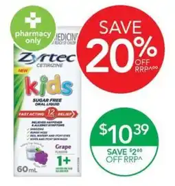 Terry White Zyrtec kids Sugar Free Oral Liquid offer