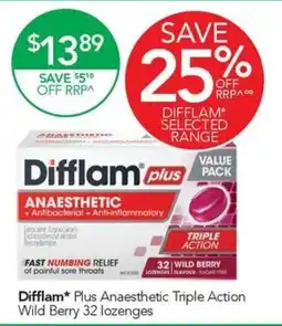 Terry White Difflam Plus Anaesthetic Triple Action Wild Berry offer