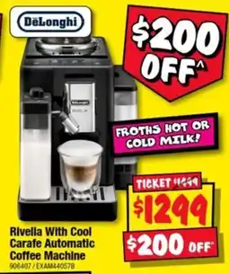 JB Hi-Fi DeLonghi Rivella With Cool Carafe Automatic Coffee Machine offer