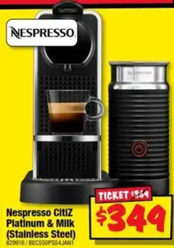 JB Hi-Fi Nespresso Citiz Platinum & Milk (Stainless Steel) offer