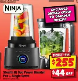 JB Hi-Fi Ninja Stealth IQ Duo Power Blender Pro + Single Serve offer