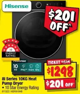 JB Hi-Fi Hisense 81 Series 10KG Heat Pump Dryer offer