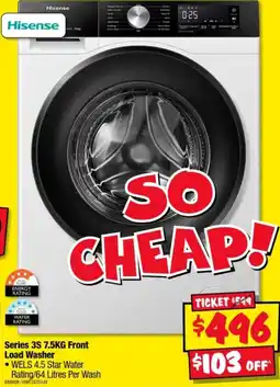 JB Hi-Fi Hisense Series 3S 7.5KG Front Load Washer offer