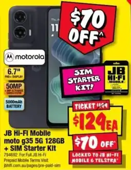 JB Hi-Fi motorola moto g35 5G 128GB offer