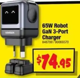 JB Hi-Fi Ugreen 65W Robot GaN 3-Port Charger offer