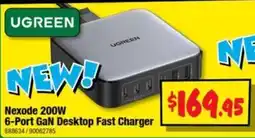 JB Hi-Fi Ugreen Nexode 200W 6-Port GaN Desktop Fast Charger offer