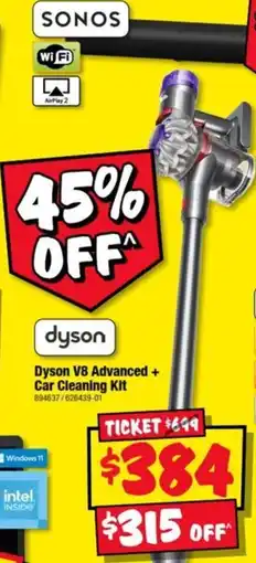 JB Hi-Fi Dyson V8 Advanced + Car Cleaning Kit offer