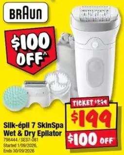 JB Hi-Fi Braun Silk-épil 7 SkinSpa Wet & Dry Epilator offer