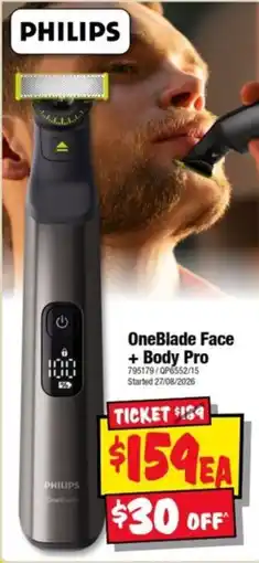 JB Hi-Fi Philips OneBlade Face + Body Pro offer