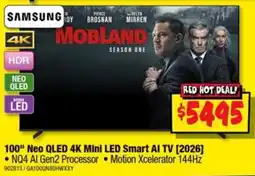 JB Hi-Fi Samsung 100" Neo QLED 4K Mini LED Smart AI TV offer