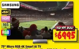 JB Hi-Fi Samsung 75" Micro RGB 4K Smart AI TV offer