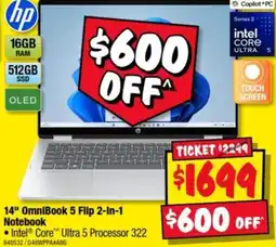 JB Hi-Fi hp 14" OmniBook 5 Flip 2-in-1 Notebook offer