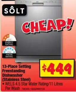 JB Hi-Fi Solt Freestanding Dishwasher (Stainless Steel) offer