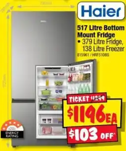 JB Hi-Fi Haier 517 Litre Bottom Mount Fridge offer