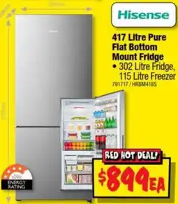JB Hi-Fi Hisense 417 Litre Pure Flat Bottom Mount Fridge offer