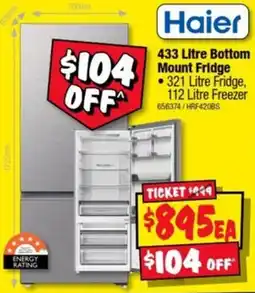 JB Hi-Fi Haier 433 Litre Bottom Mount Fridge offer