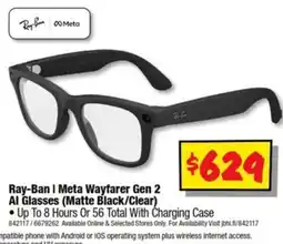 JB Hi-Fi Ray-Ban | Meta Wayfarer Gen 2 AI Glasses (Matte Black/Clear) offer