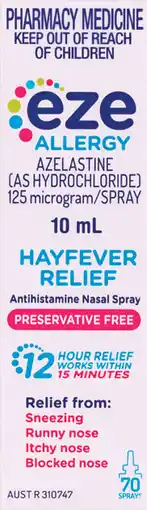 Pharmacy Best Buys Eze Allergy Hayfever Relief Antihistamine Nasal Spray offer