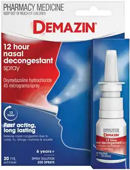 Pharmacy Best Buys Demazin 12 Hour Nasal Decongestant Spray offer