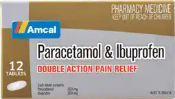 Amcal Pharmacies Amcal Paracetamol & Ibuprofen 12 Tablets offer
