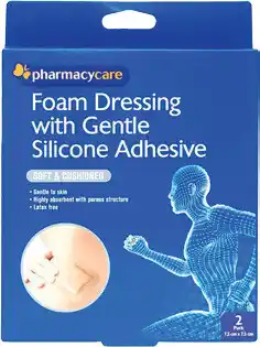 Amcal Pharmacies Pharmacy Care Foam Dressing With Gentle Silicone Adhesive 7.5cm x 7.5cm offer