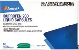 Amcal Pharmacies Amcal Ibuprofen 200 Liquid Capsules offer