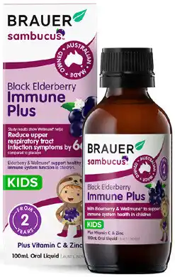 Amcal Pharmacies Brauer Sambucus Immune Plus For Kids Oral Liquid offer