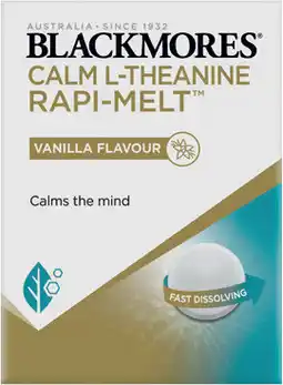 Amcal Pharmacies Blackmores Calm L-Theanine Rapi-Melt 90 Tablets offer