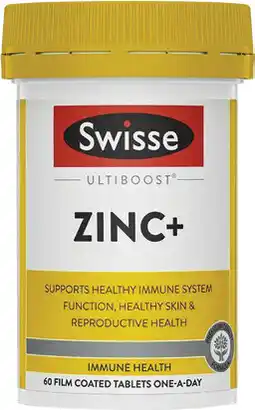 Amcal Pharmacies Swisse Ultiboost Zinc+ 60 Tablets offer