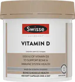 Amcal Pharmacies Swisse Ultiboost Vitamin D 400 Capsules offer