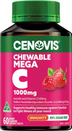 Amcal Pharmacies Cenovis Chewable Mega C 1000mg Berry 60 Tablets offer