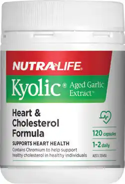 Amcal Pharmacies Nutra-Life Kyolic Aged Garlic Extract Heart & Cholesterol Formula 120 Capsules offer