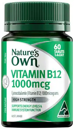 Amcal Pharmacies Nature’s Own Vitamin B12 1000mcg 60 Tablets offer